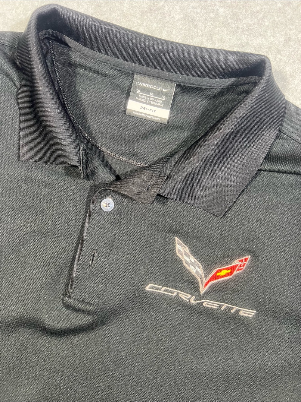 Men’s Nike Black Polo with Corvette Emblem